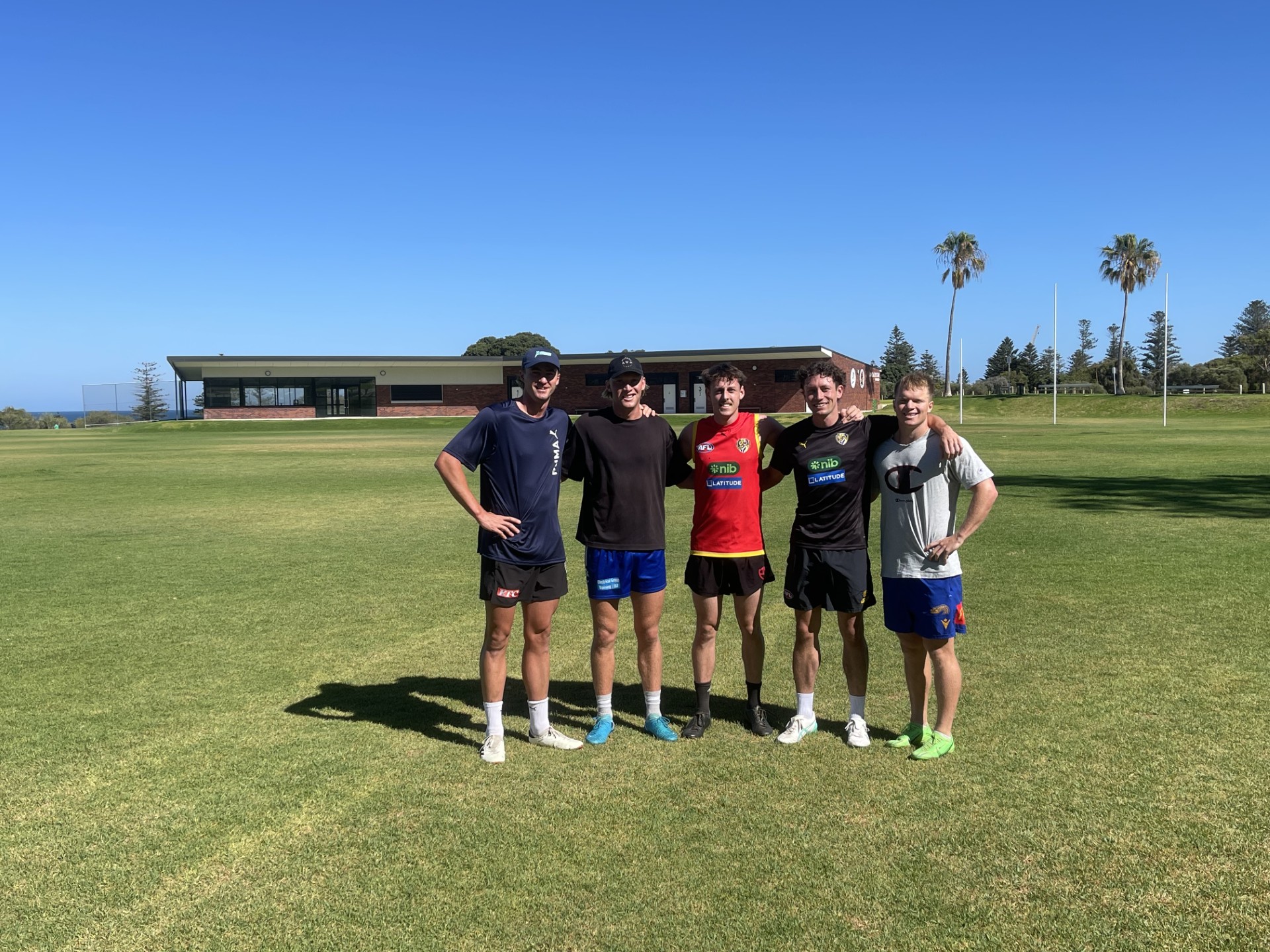 Jacob Blight with fellow athletes at a training session
