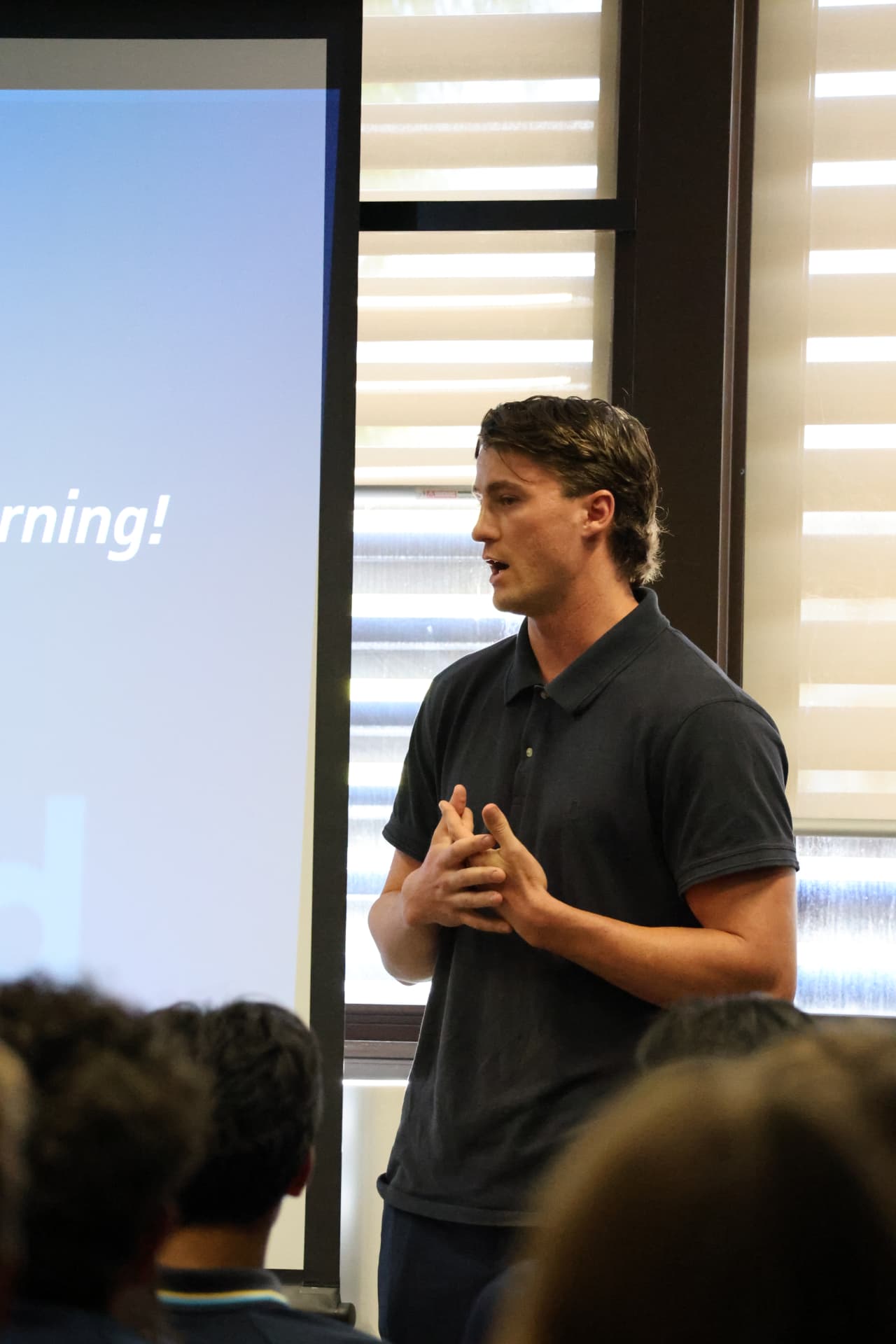Jacob Blight presenting a leadership session to a corporate audience