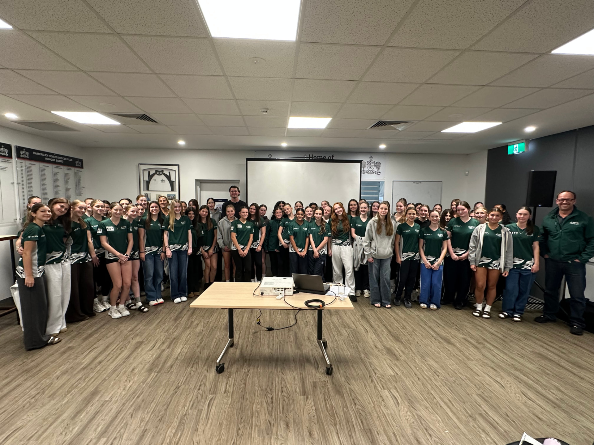 Club athletes together after a BLYT Development presentation