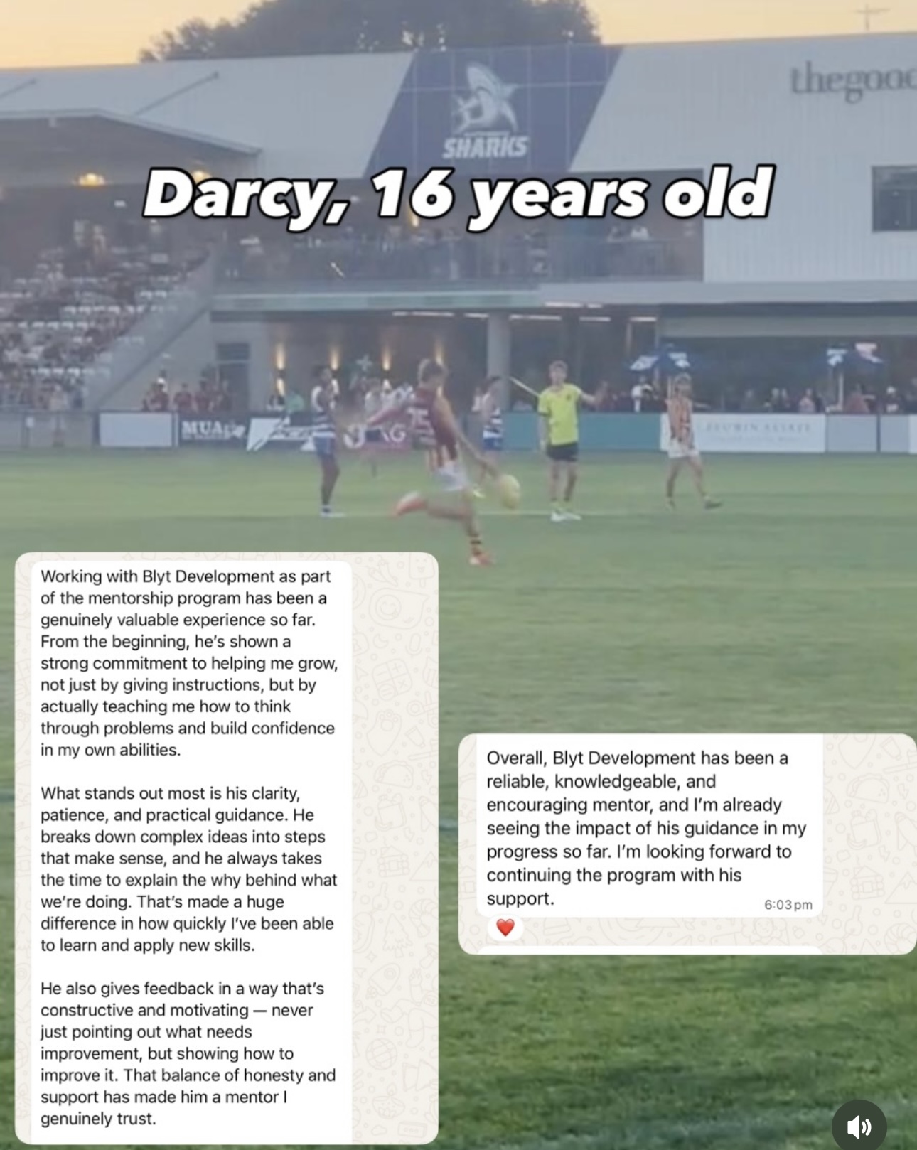 Testimonial from Darcy, 16